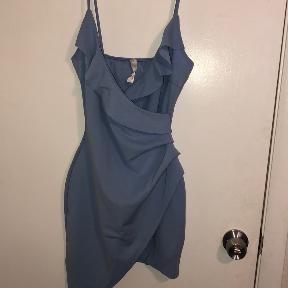 Soft Blue Wrap Dress